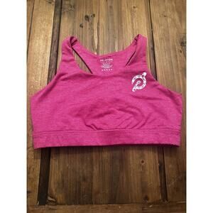 Peloton Sports Athletic Bra Size Medium Barbie Pink Strappy Gym Cycle Work Out